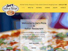 Tablet Screenshot of joespizzaitalian.com